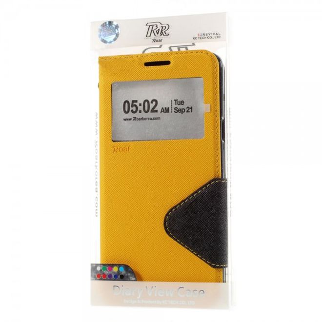 Samsung Galaxy Note 5 Roar Korea Leder Case mit Standfunktion - gelb