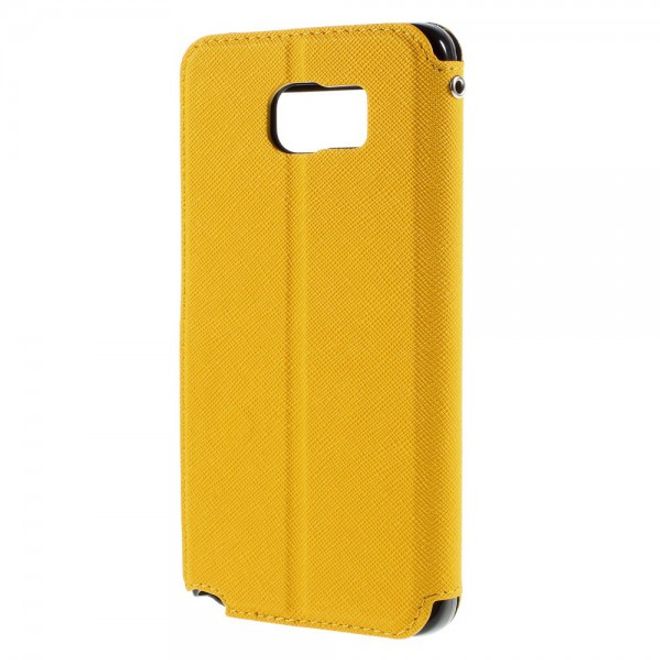 Samsung Galaxy Note 5 Roar Korea Leder Case mit Standfunktion - gelb