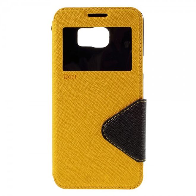 Samsung Galaxy Note 5 Roar Korea Leder Case mit Standfunktion - gelb