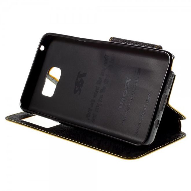 Samsung Galaxy Note 5 Roar Korea Leder Case mit Standfunktion - gelb