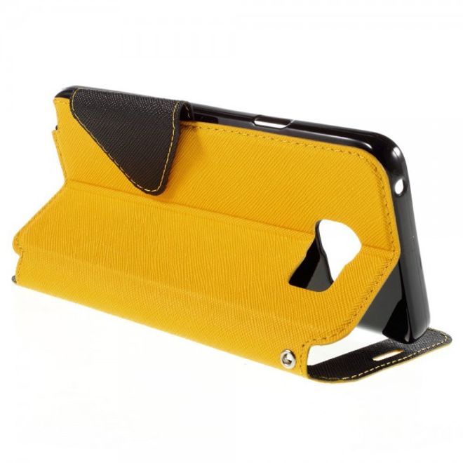 Samsung Galaxy Note 5 Roar Korea Leder Case mit Standfunktion - gelb