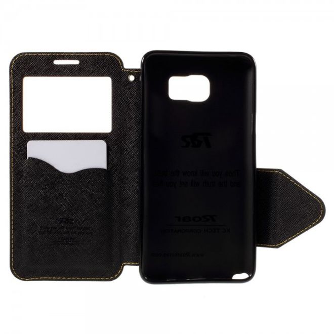Samsung Galaxy Note 5 Roar Korea Leder Case mit Standfunktion - gelb