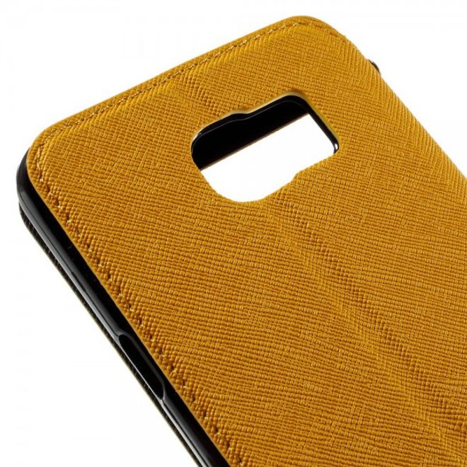 Samsung Galaxy Note 5 Roar Korea Leder Case mit Standfunktion - gelb