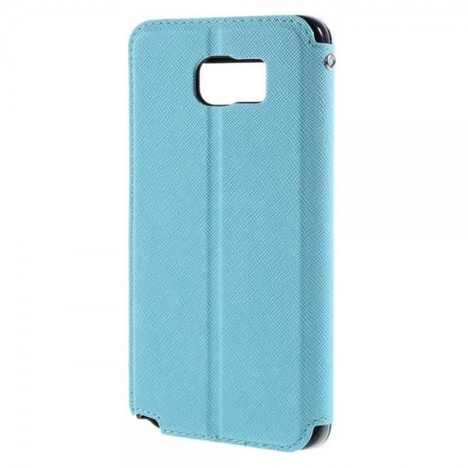 Samsung Galaxy Note 5 Roar Korea Leder Case mit Standfunktion - hellblau