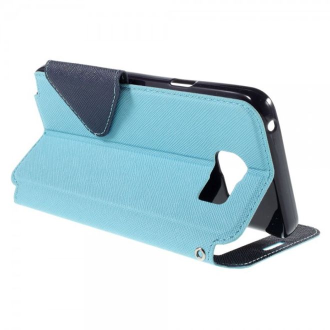 Samsung Galaxy Note 5 Roar Korea Leder Case mit Standfunktion - hellblau