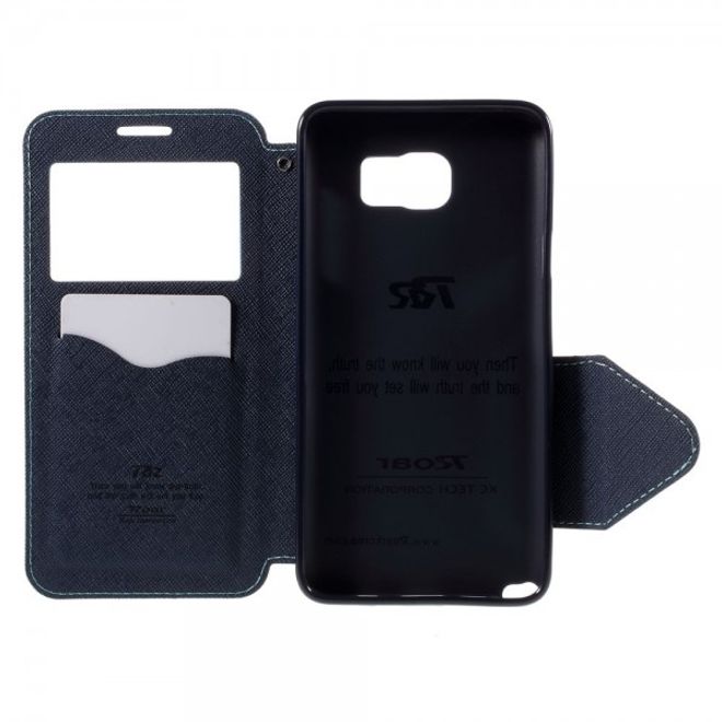 Samsung Galaxy Note 5 Roar Korea Leder Case mit Standfunktion - hellblau