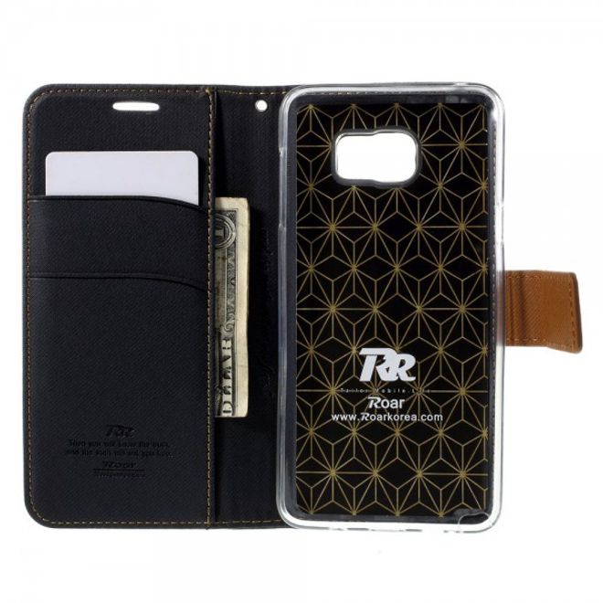 Samsung Galaxy Note 5 Roar Korea Leder Case mit Köpermuster - schwarz
