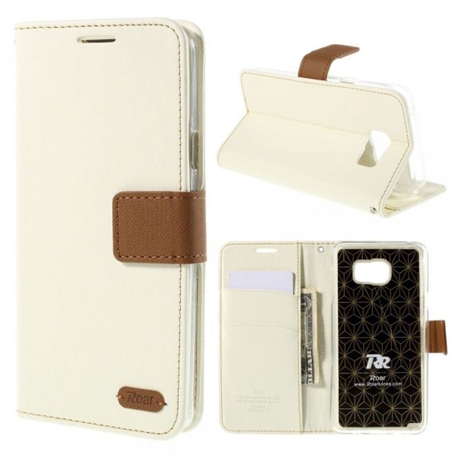 Samsung Galaxy Note 5 Roar Korea Leder Case mit Köpermuster - weiss