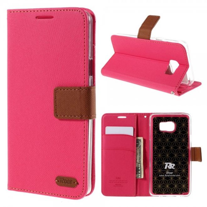 Samsung Galaxy Note 5 Roar Korea Leder Case mit Köpermuster - rosa