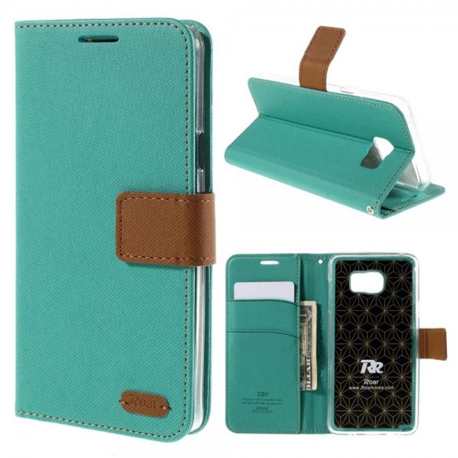 Samsung Galaxy Note 5 Roar Korea Leder Case mit Köpermuster - blau