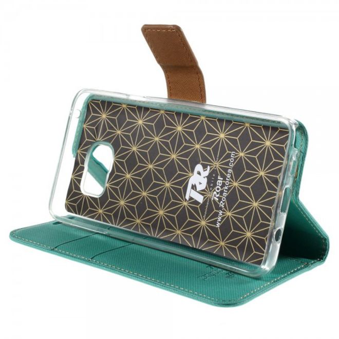 Samsung Galaxy Note 5 Roar Korea Leder Case mit Köpermuster - blau