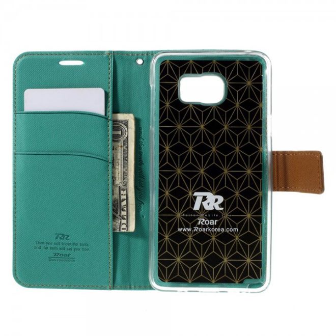 Samsung Galaxy Note 5 Roar Korea Leder Case mit Köpermuster - blau