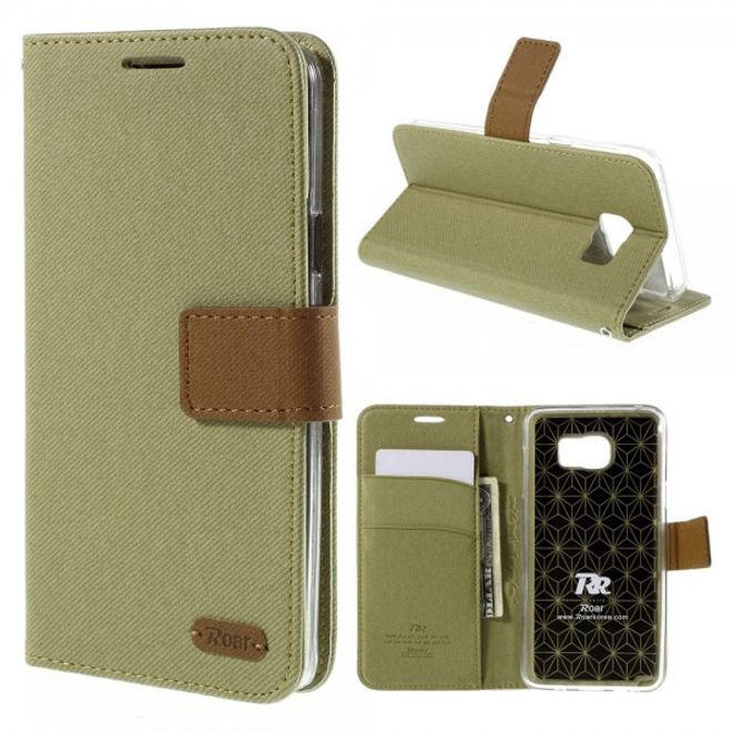 Samsung Galaxy Note 5 Roar Korea Leder Case mit Köpermuster - grün