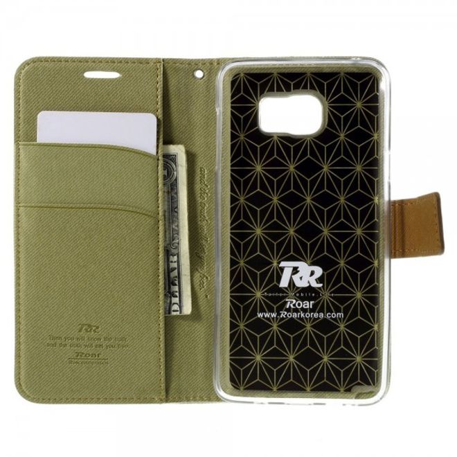Samsung Galaxy Note 5 Roar Korea Leder Case mit Köpermuster - grün