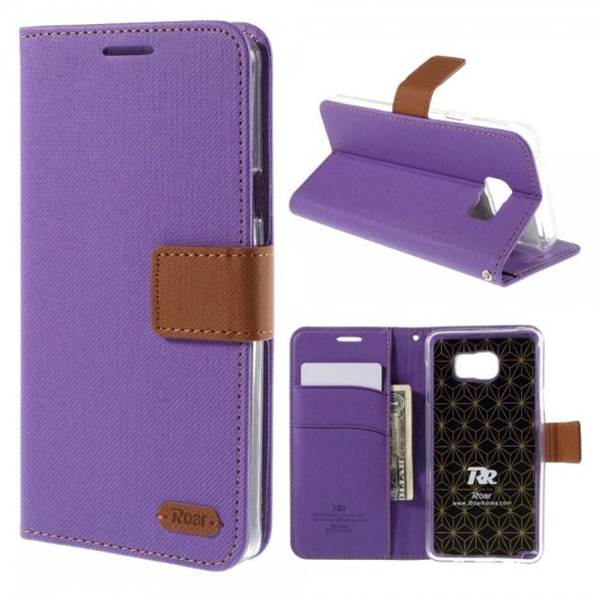 Samsung Galaxy Note 5 Roar Korea Leder Case mit Köpermuster - purpur