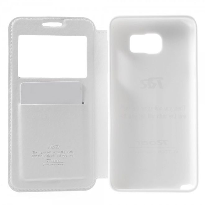 Samsung Galaxy Note 5 Roar Korea Leder Case mit kleinem Fenster - weiss