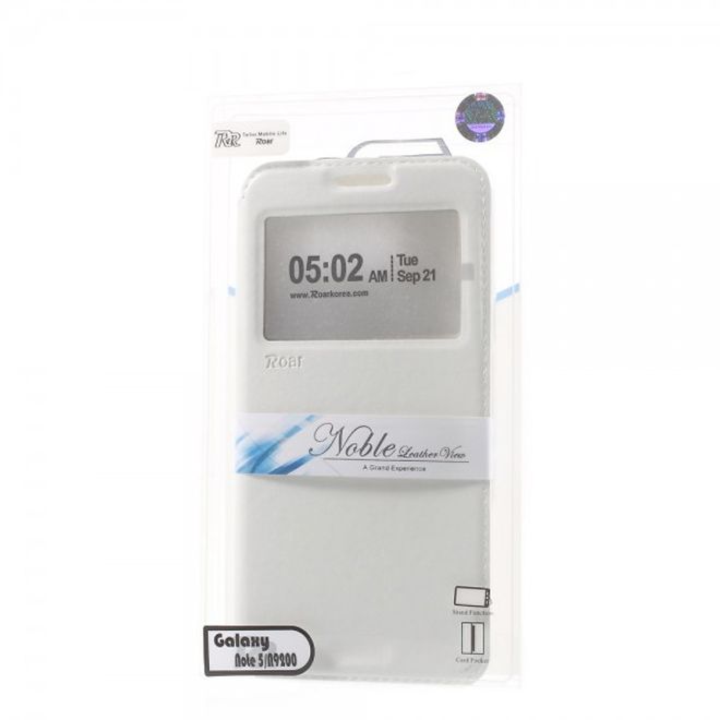 Samsung Galaxy Note 5 Roar Korea Leder Case mit kleinem Fenster - weiss