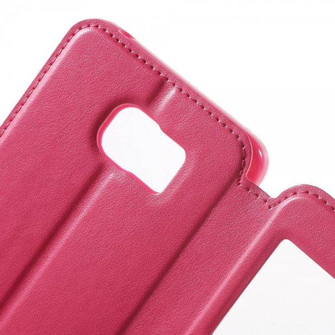 Samsung Galaxy Note 5 Roar Korea Leder Case mit kleinem Fenster - rosa