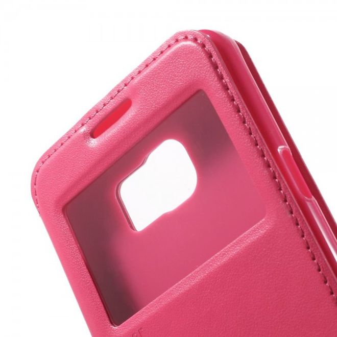 Samsung Galaxy Note 5 Roar Korea Leder Case mit kleinem Fenster - rosa