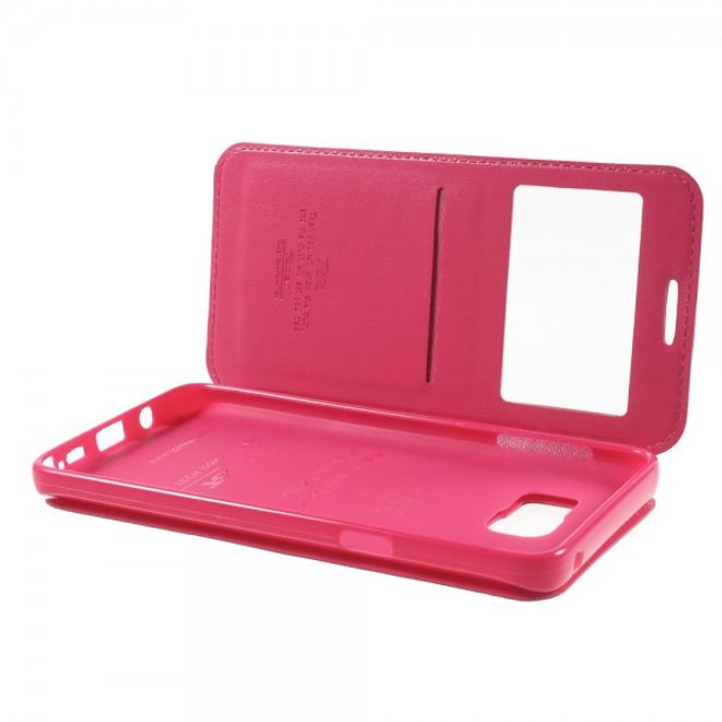 Samsung Galaxy Note 5 Roar Korea Leder Case mit kleinem Fenster - rosa