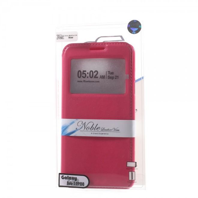 Samsung Galaxy Note 5 Roar Korea Leder Case mit kleinem Fenster - rosa