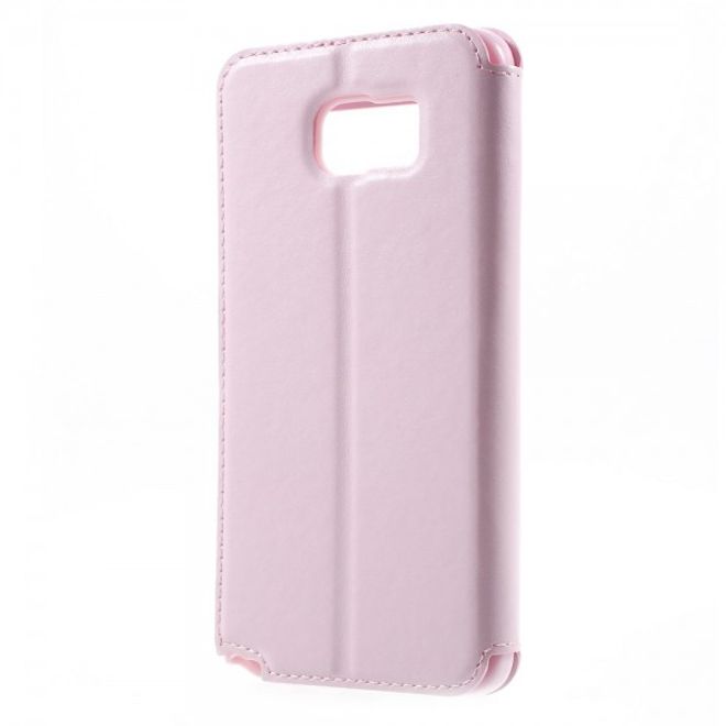 Samsung Galaxy Note 5 Roar Korea Leder Case mit kleinem Fenster - pink