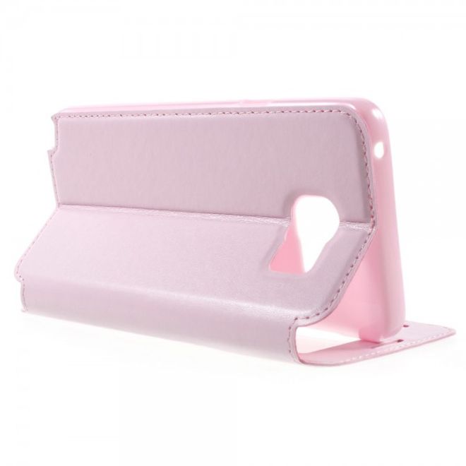 Samsung Galaxy Note 5 Roar Korea Leder Case mit kleinem Fenster - pink