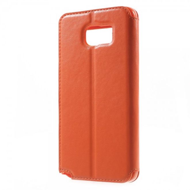 Samsung Galaxy Note 5 Roar Korea Leder Case mit kleinem Fenster - orange