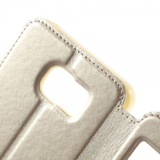 Samsung Galaxy Note 5 Roar Korea Leder Case mit kleinem Fenster - champagnerfarben