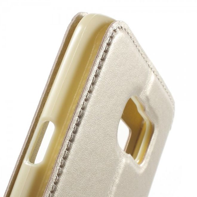 Samsung Galaxy Note 5 Roar Korea Leder Case mit kleinem Fenster - champagnerfarben