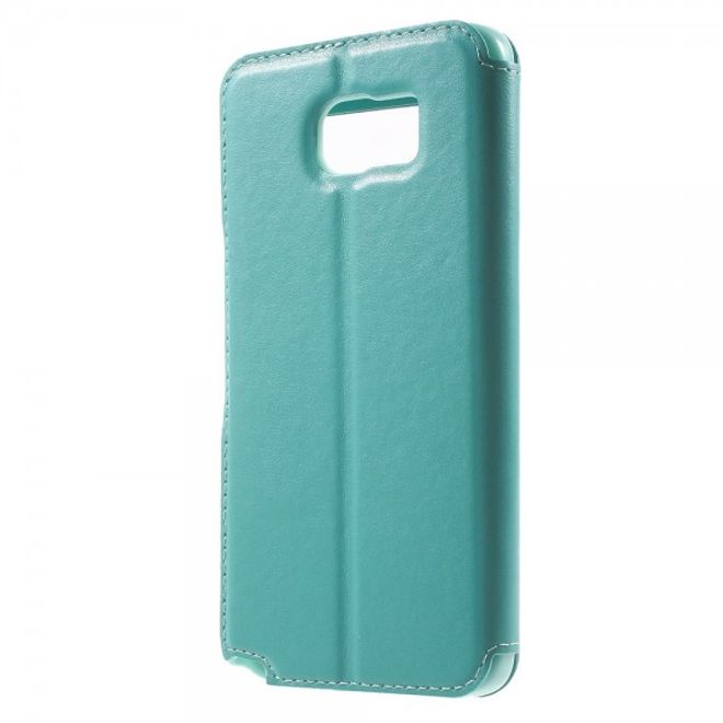 Samsung Galaxy Note 5 Roar Korea Leder Case mit kleinem Fenster - hellblau