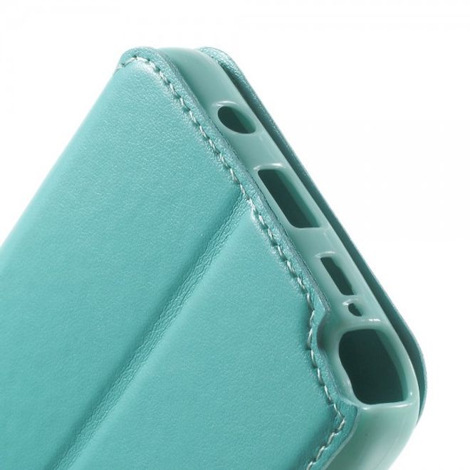 Samsung Galaxy Note 5 Roar Korea Leder Case mit kleinem Fenster - hellblau