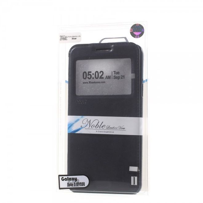 Samsung Galaxy Note 5 Roar Korea Leder Case mit kleinem Fenster - dunkelblau