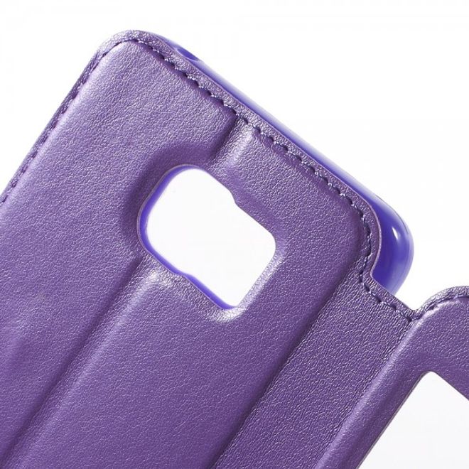 Samsung Galaxy Note 5 Roar Korea Leder Case mit kleinem Fenster - purpur