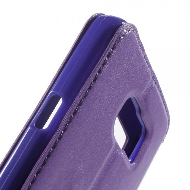 Samsung Galaxy Note 5 Roar Korea Leder Case mit kleinem Fenster - purpur