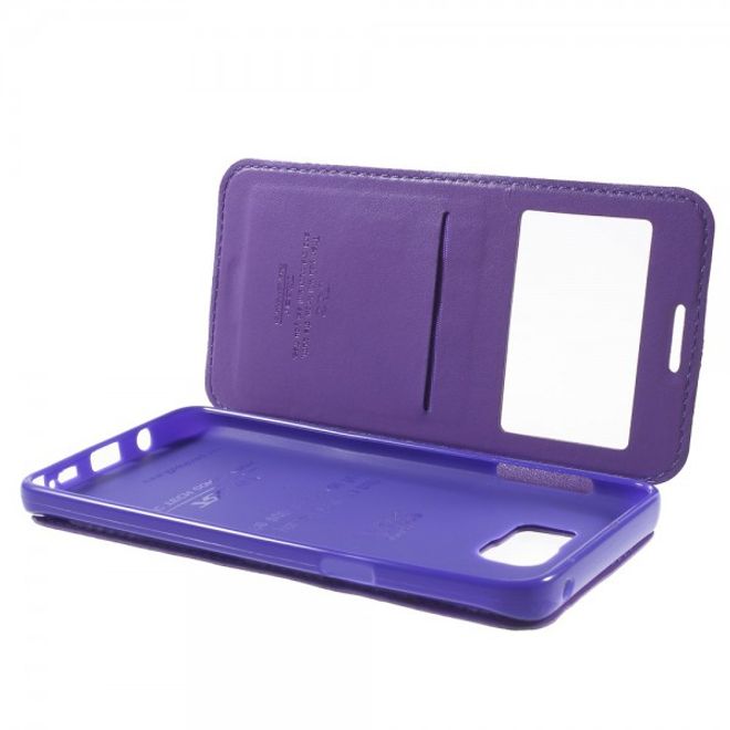 Samsung Galaxy Note 5 Roar Korea Leder Case mit kleinem Fenster - purpur