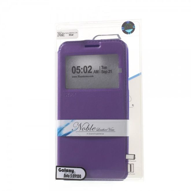Samsung Galaxy Note 5 Roar Korea Leder Case mit kleinem Fenster - purpur