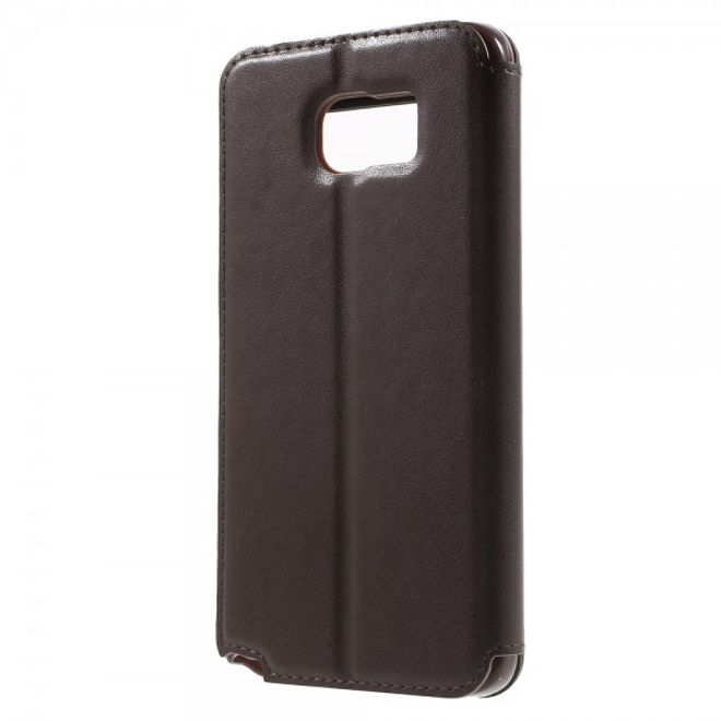 Samsung Galaxy Note 5 Roar Korea Leder Case mit kleinem Fenster - kaffeefarben