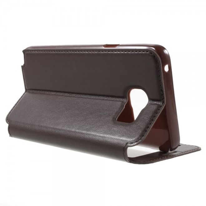 Samsung Galaxy Note 5 Roar Korea Leder Case mit kleinem Fenster - kaffeefarben