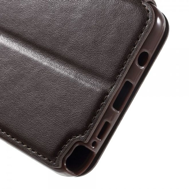 Samsung Galaxy Note 5 Roar Korea Leder Case mit kleinem Fenster - kaffeefarben