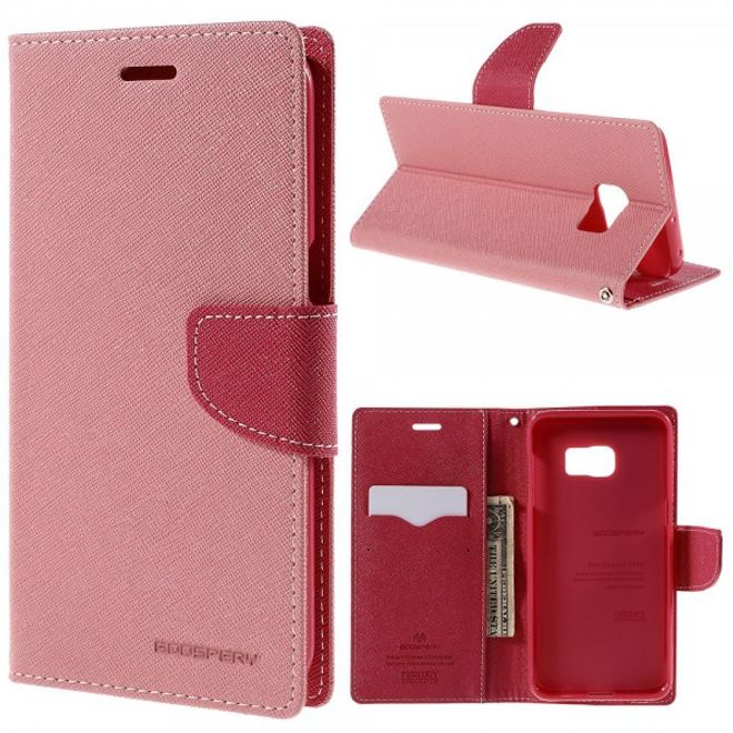 Goospery - Galaxy S6 Edge Plus Hülle - Handy Bookcover - Fancy Diary Series - rosa/pink