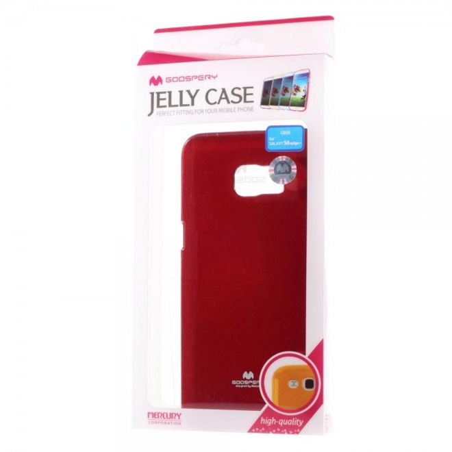 Goospery - Galaxy S6 Edge Plus Handy Hülle - TPU Soft Case - Pearl Jelly Series - rot