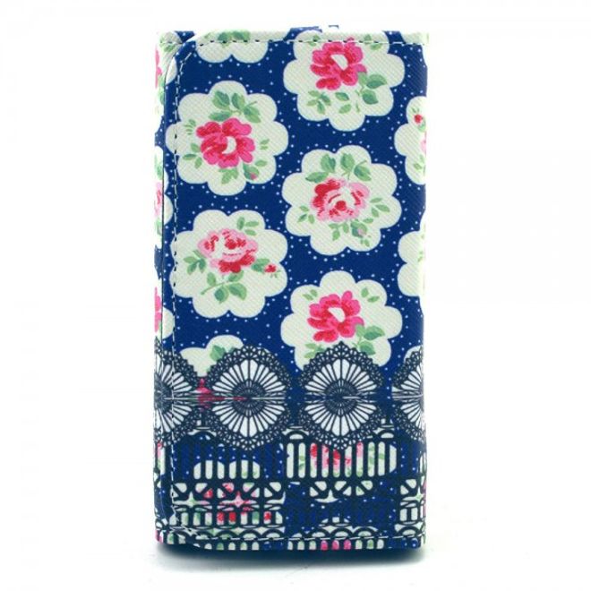 Universelles Leder Case für Smartphones bis 13.8x7x1.5cm mit entzückenden Rosen