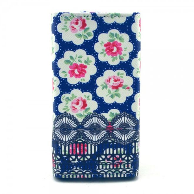 Universelles Leder Case für Smartphones bis 13.8x7x1.5cm mit entzückenden Rosen