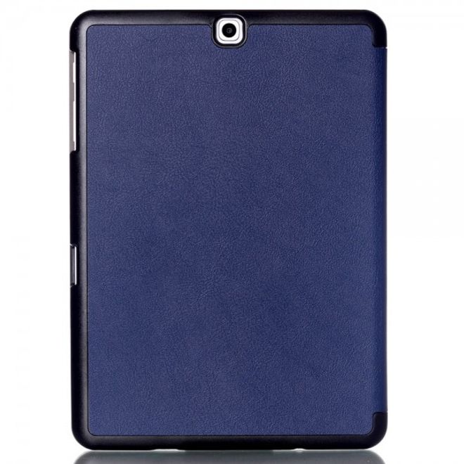 Samsung Galaxy Tab S2 9.7 Faltbares Leder Smart Case mit Litchitextur - dunkelblau