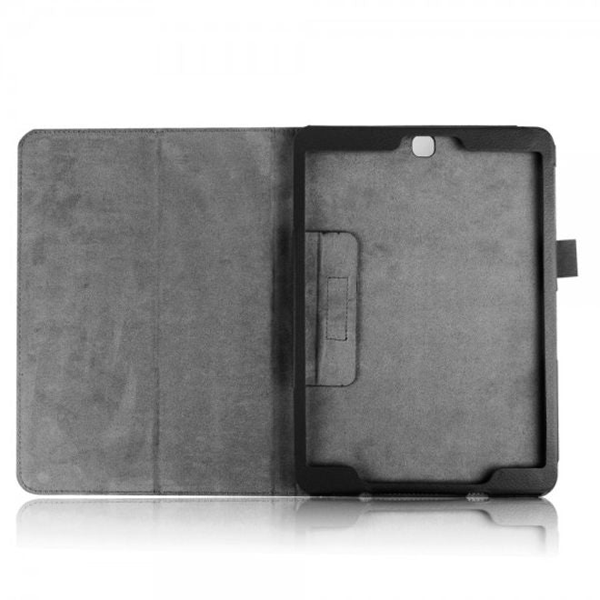 Samsung Galaxy Tab S2 9.7 Schickes, faltbares Leder Smart Case mit Litchitextur - schwarz