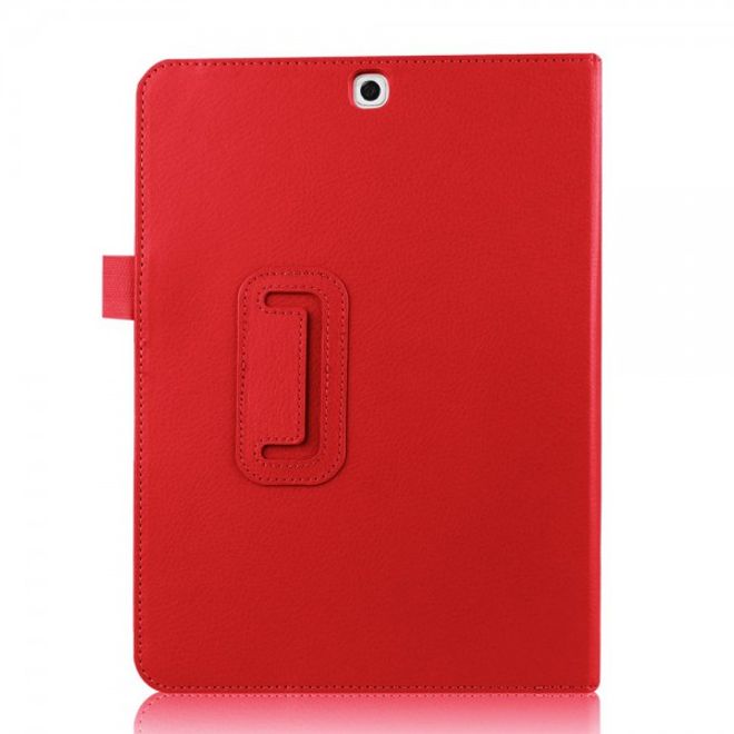 Samsung Galaxy Tab S2 9.7 Schickes, faltbares Leder Smart Case mit Litchitextur - rot