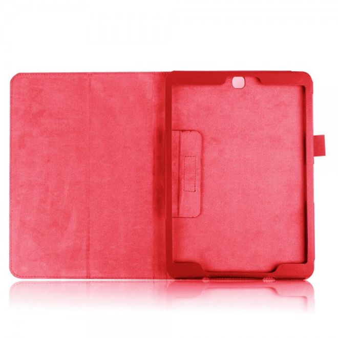 Samsung Galaxy Tab S2 9.7 Schickes, faltbares Leder Smart Case mit Litchitextur - rot