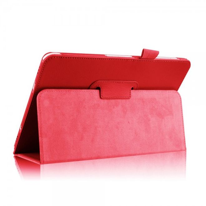 Samsung Galaxy Tab S2 9.7 Schickes, faltbares Leder Smart Case mit Litchitextur - rot
