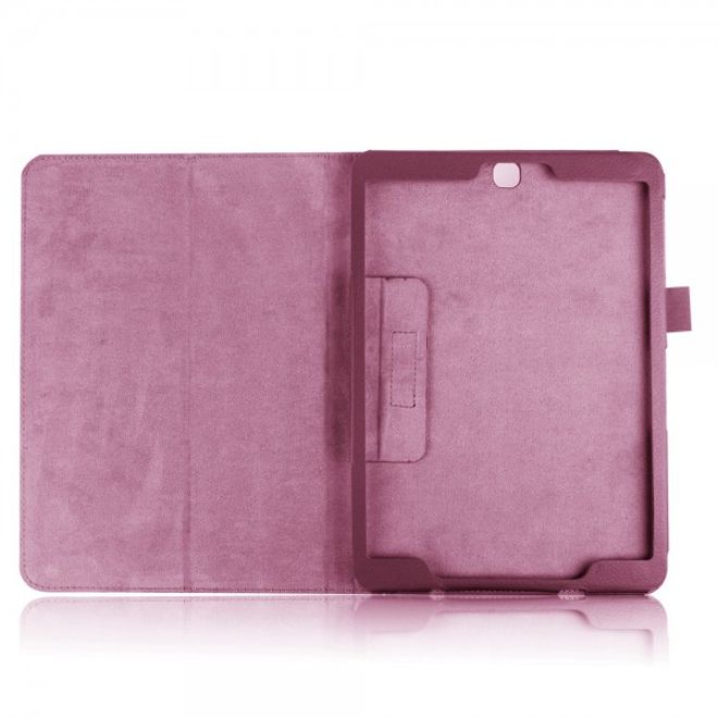 Samsung Galaxy Tab S2 9.7 Schickes, faltbares Leder Smart Case mit Litchitextur - purpur